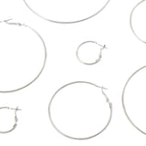 Accessorize London Women's Silver Set of 4 Simple Hoops Multipack