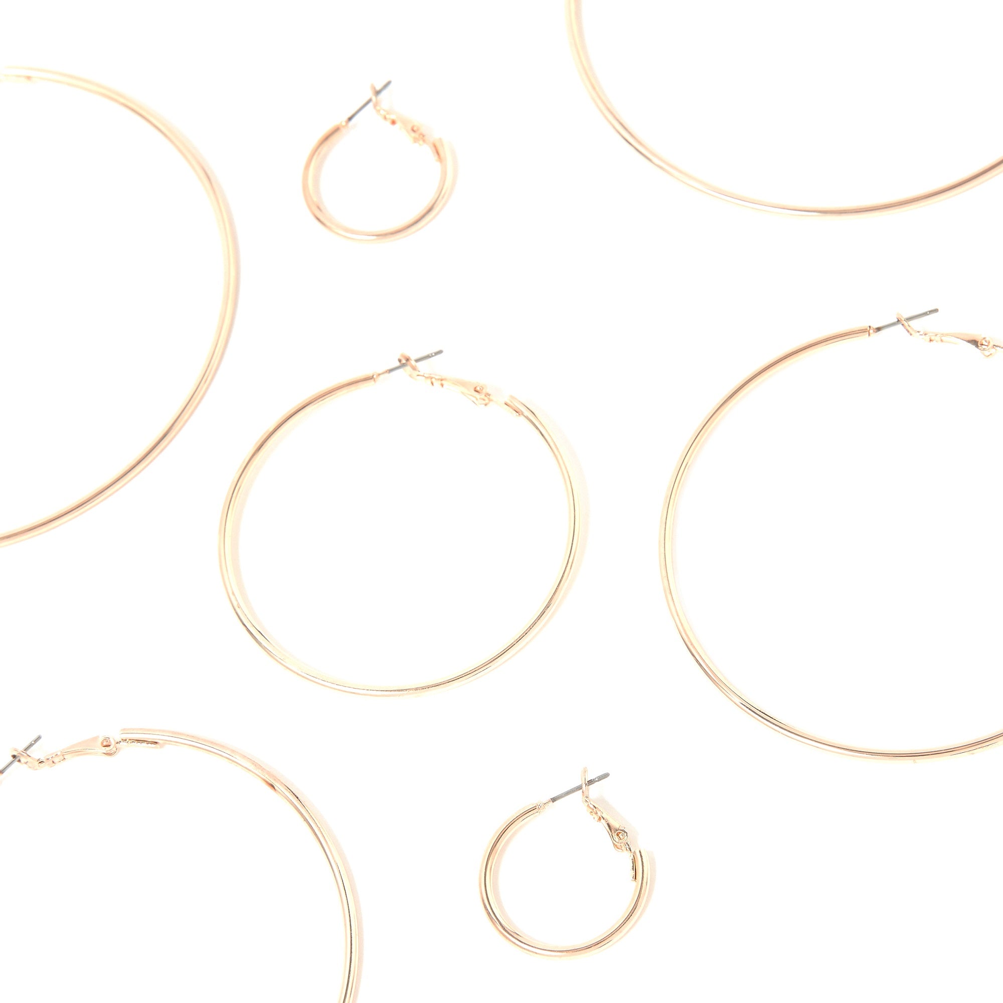 Accessorize London Women's Rose gold Set of 4 Simple Hoops Multipack
