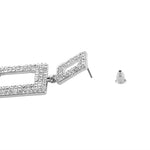 Accessorize London Women'S Crystal Geo Silver Long Drops
