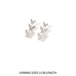 Accessorize London Women's Silver & Crystal Decadence Butterfly Short Drop Earring