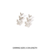 Accessorize London Women's Silver & Crystal Decadence Butterfly Short Drop Earring