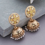 Accessorize London Women'S Pretty Enamel Yellow Jhumka