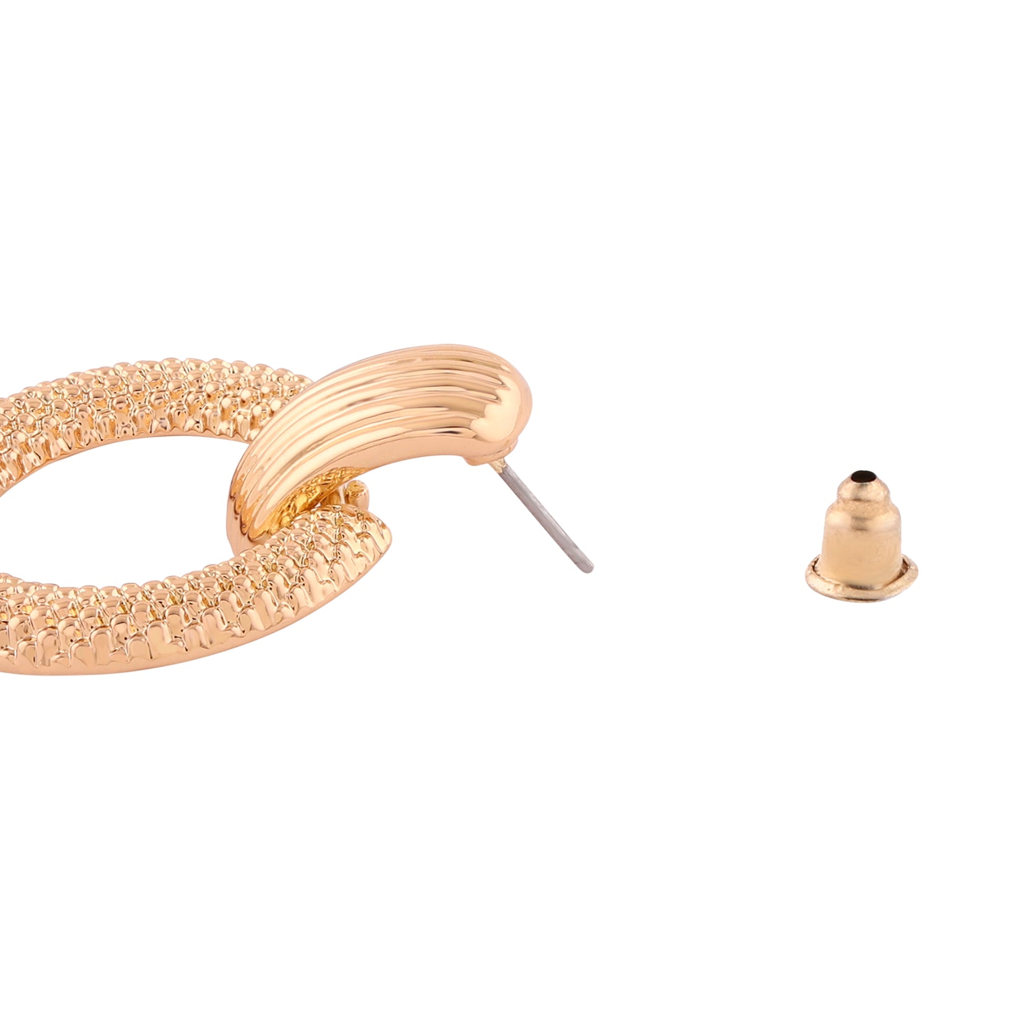 Accessorize London Women's Textured Gold Doorknockers Earrings