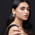 Accessorize London Women's Oxidised Silver Opal Drop Earrings