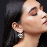 Accessorize London Women's Oxidised Silver Opal Drop Earrings