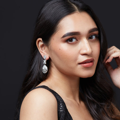 Accessorize London Women'S Silver Deco Crystal Earrings