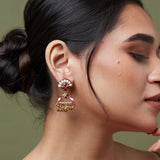 Accessorize London Women's Gold Bird Pearly Enamel Drop Earrings