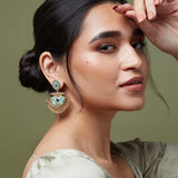 Accessorize London Women's Blue Enamel Rajwada Earrings