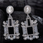 Accessorize London Women's Silver Deco Crystal Drops Earring