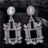 Accessorize London Women's Silver Deco Crystal Drops Earring