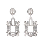 Accessorize London Women's Silver Deco Crystal Drops Earring