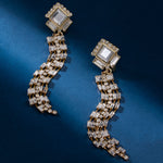 Accessorize London Women's Contemporizes Gold Crystal Deco Tassel Earring