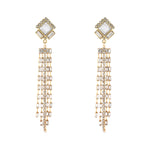 Accessorize London Women's Contemporizes Gold Crystal Deco Tassel Earring