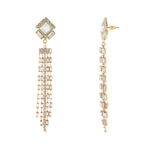 Accessorize London Women's Contemporizes Gold Crystal Deco Tassel Earring