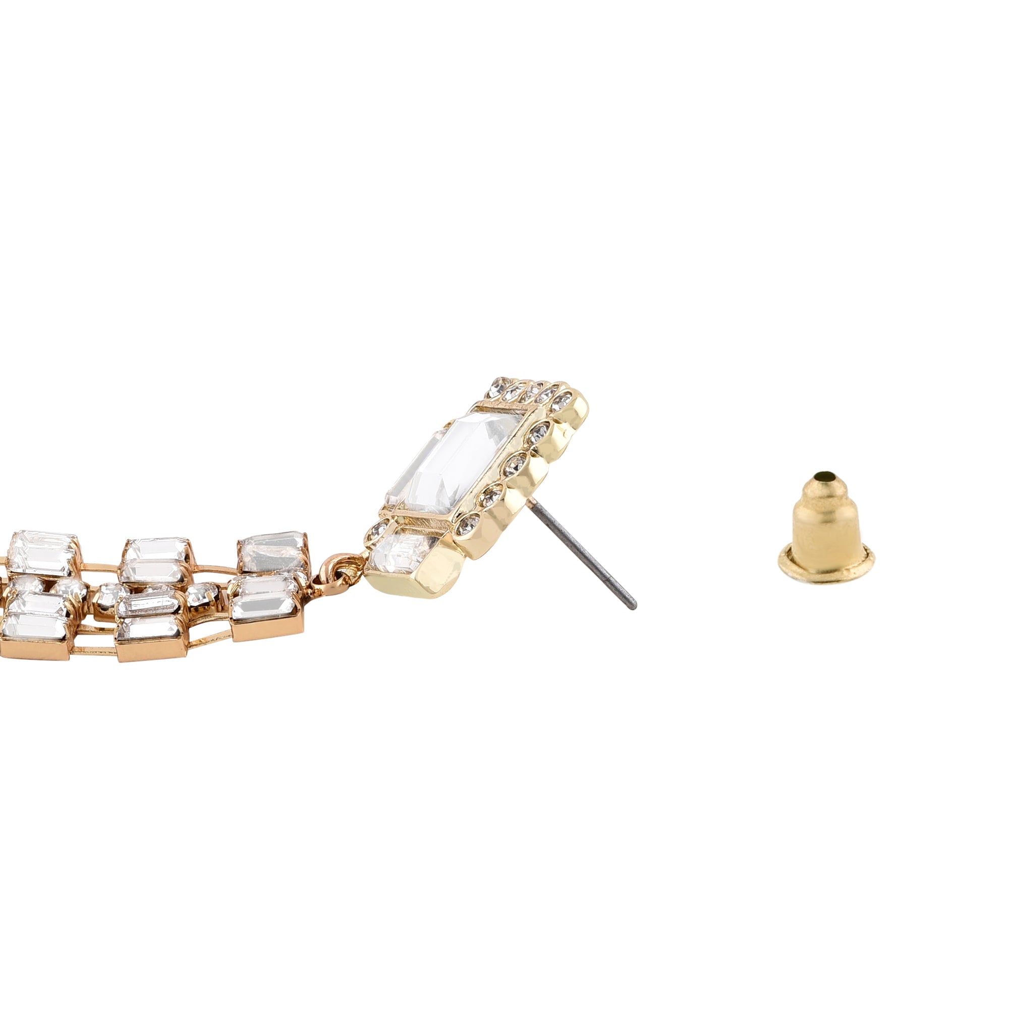 Accessorize London Women's Contemporizes Gold Crystal Deco Tassel Earring