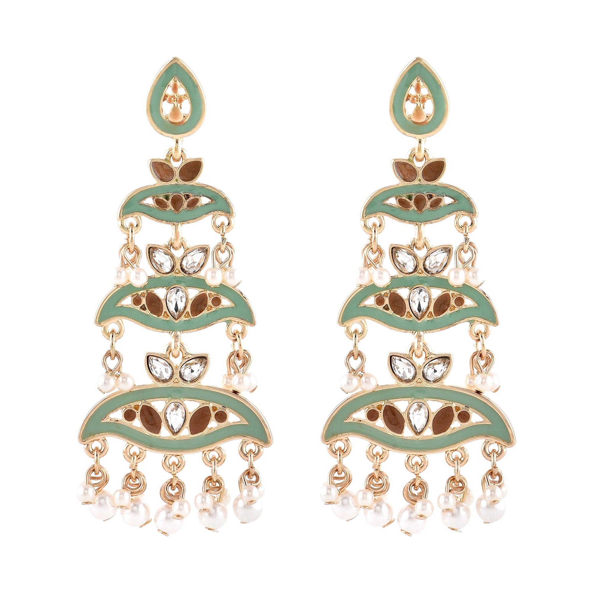 Accessorize London Women'S Green Deco Long Drop Earring