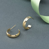 Real Gold Plated Z Plain Chunky Hoop Earring For Women By Accessorize London