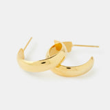 Real Gold Plated Z Plain Chunky Hoop Earring For Women By Accessorize London
