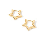 Real Gold Plated Chunky Star Huggies Earrings For Women By Accessorize London