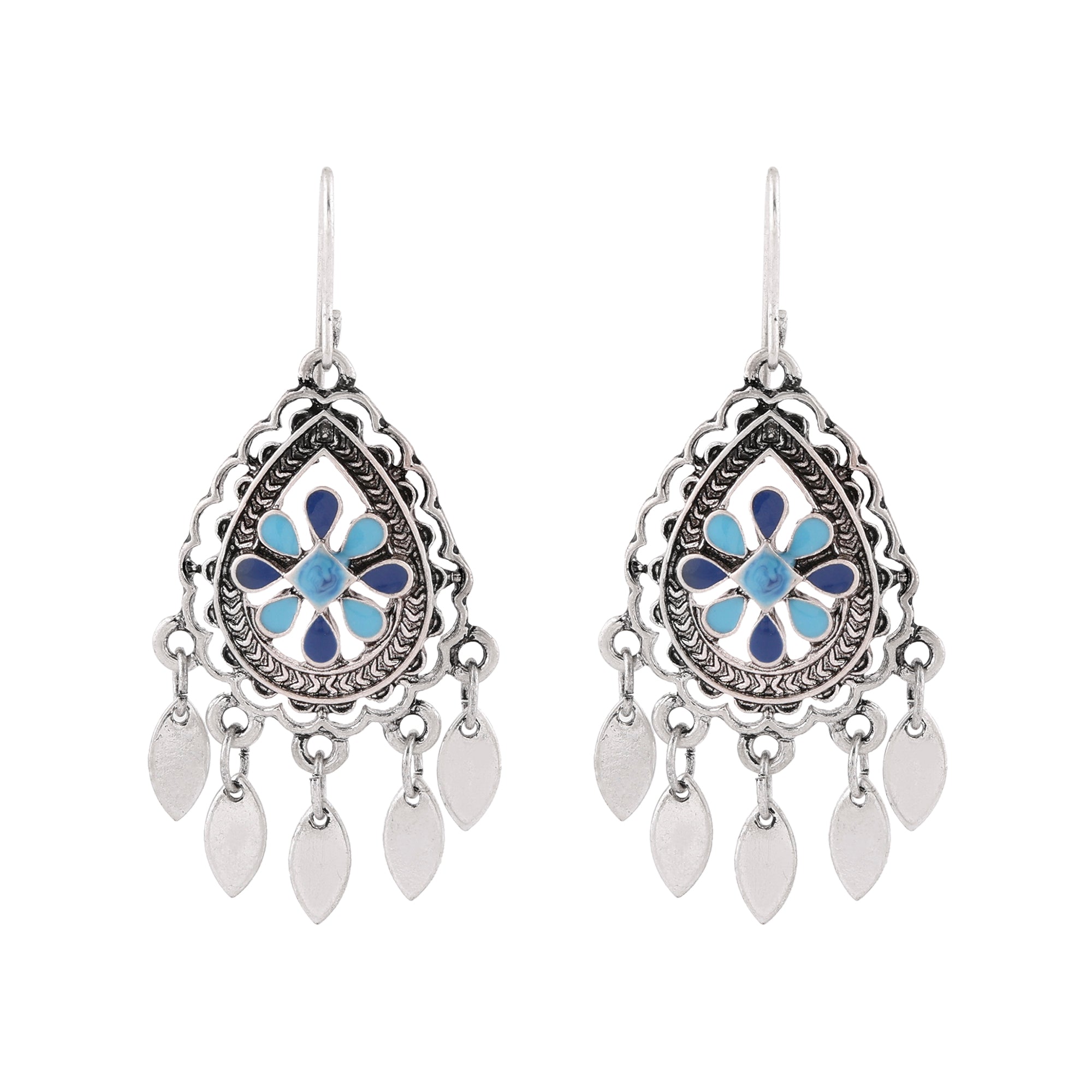 Accessorize London Women'S Oxidised Blue Teardrop Earrings