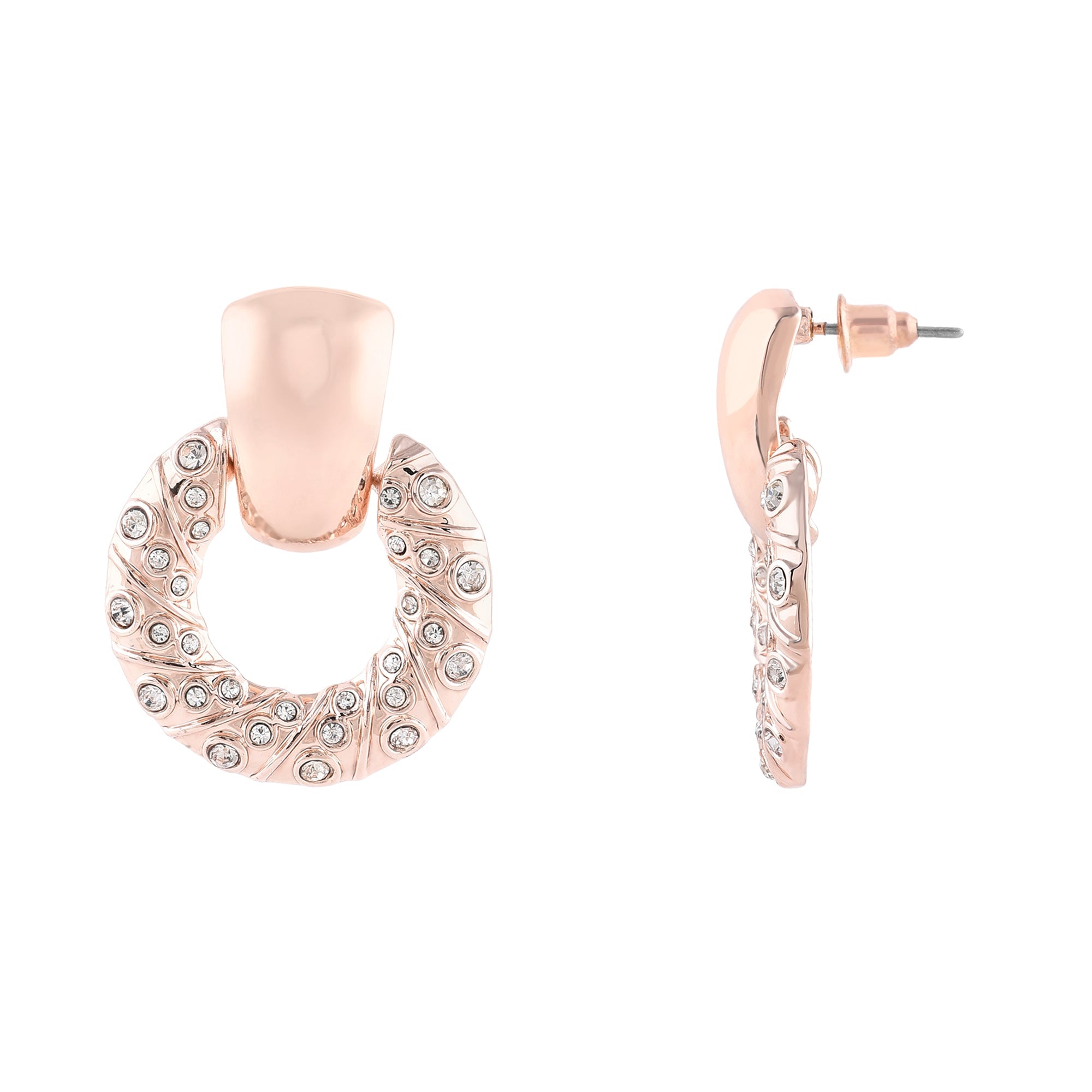 Accessorize London Women'S Rose Gold Doornocker Earrings