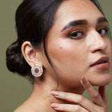 Accessorize London Women's Enamel And Pearl Stud Earrings