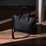 Accessorize London Women's Faux Leather Black Sapphire laptop handheld Bag