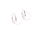 925 Pure Sterling Silver Textured Huggie Hoops Earring For Women