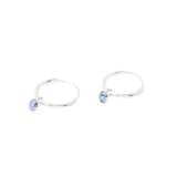 925 Pure Sterling Silver Swarovski Blue Crystal Hoop Earring For Women