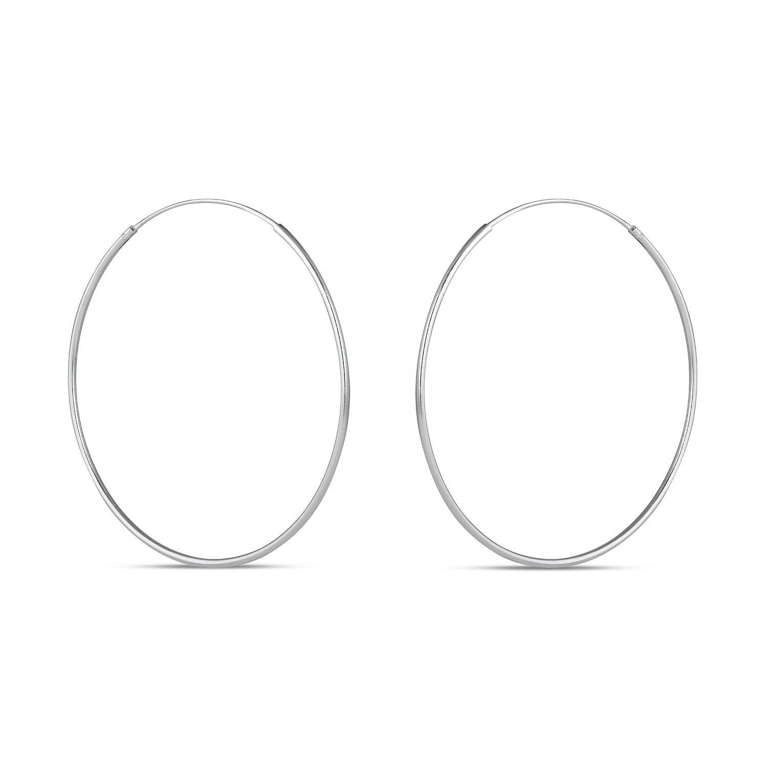 925 Pure Sterling Silver Large Simple Hoop Earring For Women