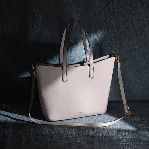 Accessorize London Women's Faux Leather Light Pink Daffodil tote bag