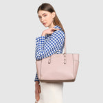 Accessorize London Women's Faux Leather Pink Venus Laptop Winged Tote Bag