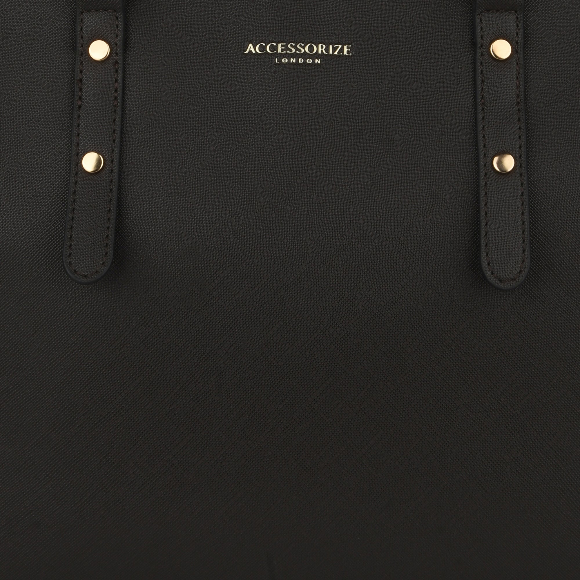 Accessorize London Women's Faux Leather Black Venus Laptop Winged Tote Bag