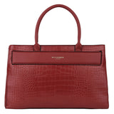 Accessorize London Women's Faux Leather Red Beetel Croc Handheld Bag