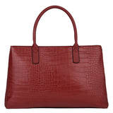 Accessorize London Women's Faux Leather Red Beetel Croc Handheld Bag
