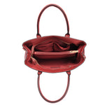 Accessorize London Women's Faux Leather Red Beetel Croc Handheld Bag