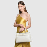 Accessorize London Women's Faux Leather Ivory Beetel Croc Handheld Bag
