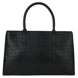 Accessorize London Women's Faux Leather Black Beetel Croc Handheld Bag
