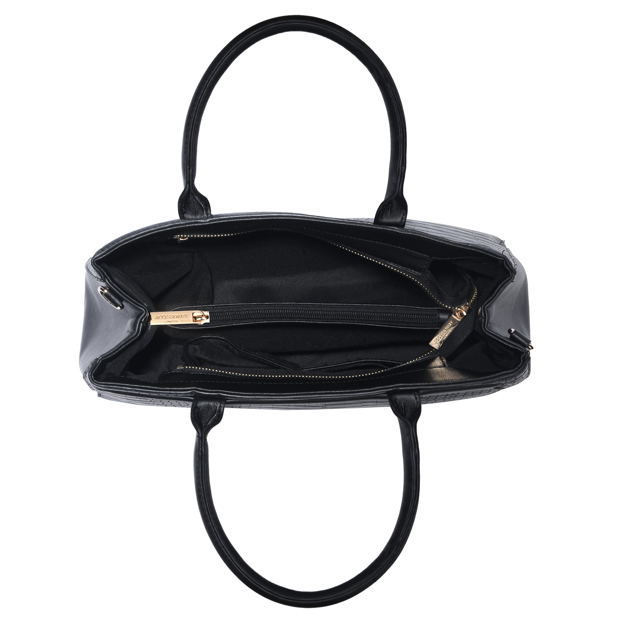 Buy Black Beetel Croc Handheld Bag Online