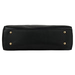 Accessorize London Women's Faux Leather Black Beetel Croc Handheld Bag