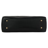 Accessorize London Women's Faux Leather Black Beetel Croc Handheld Bag