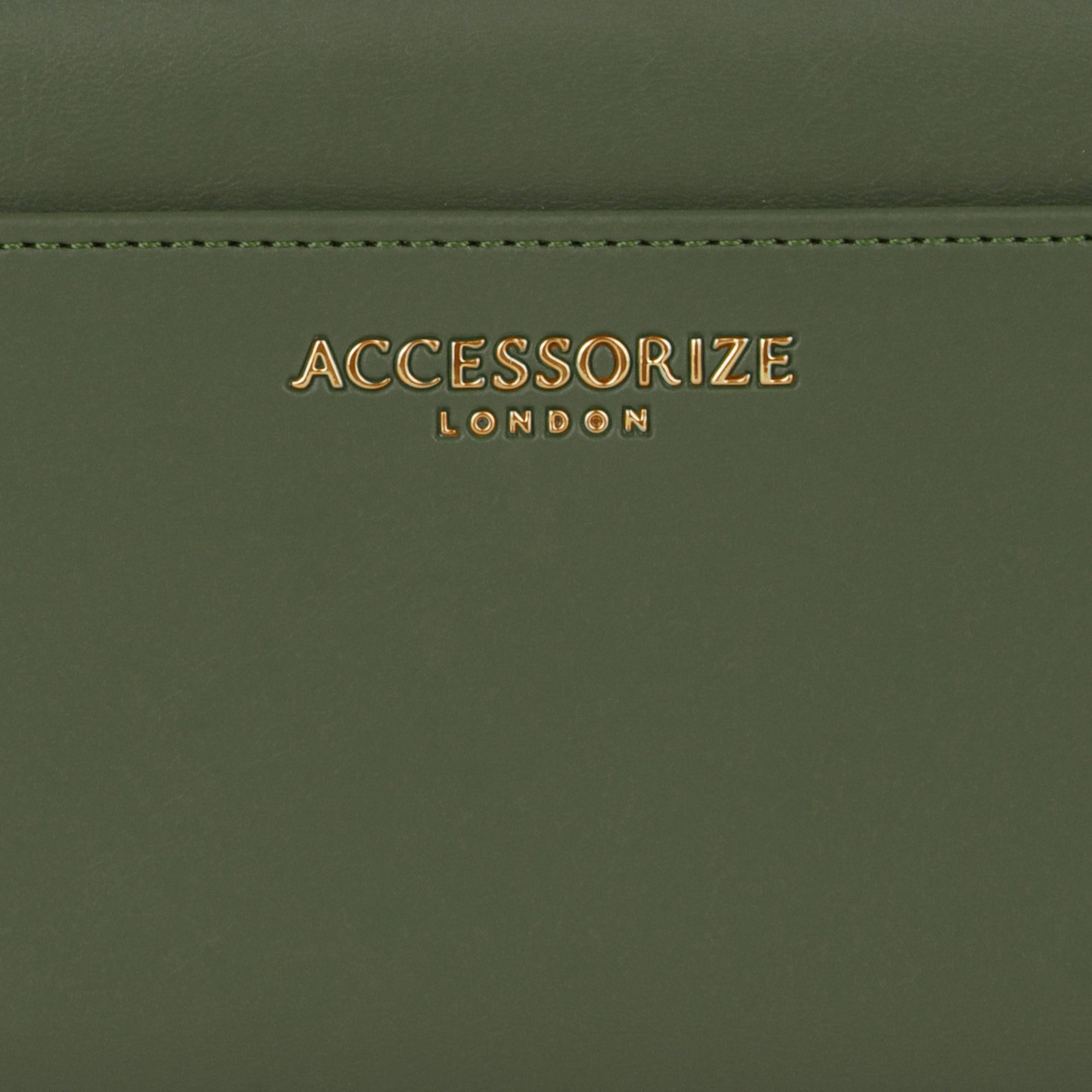 Accessorize London Women's Faux Leather Khaki Agnes Large Bifold Wallet