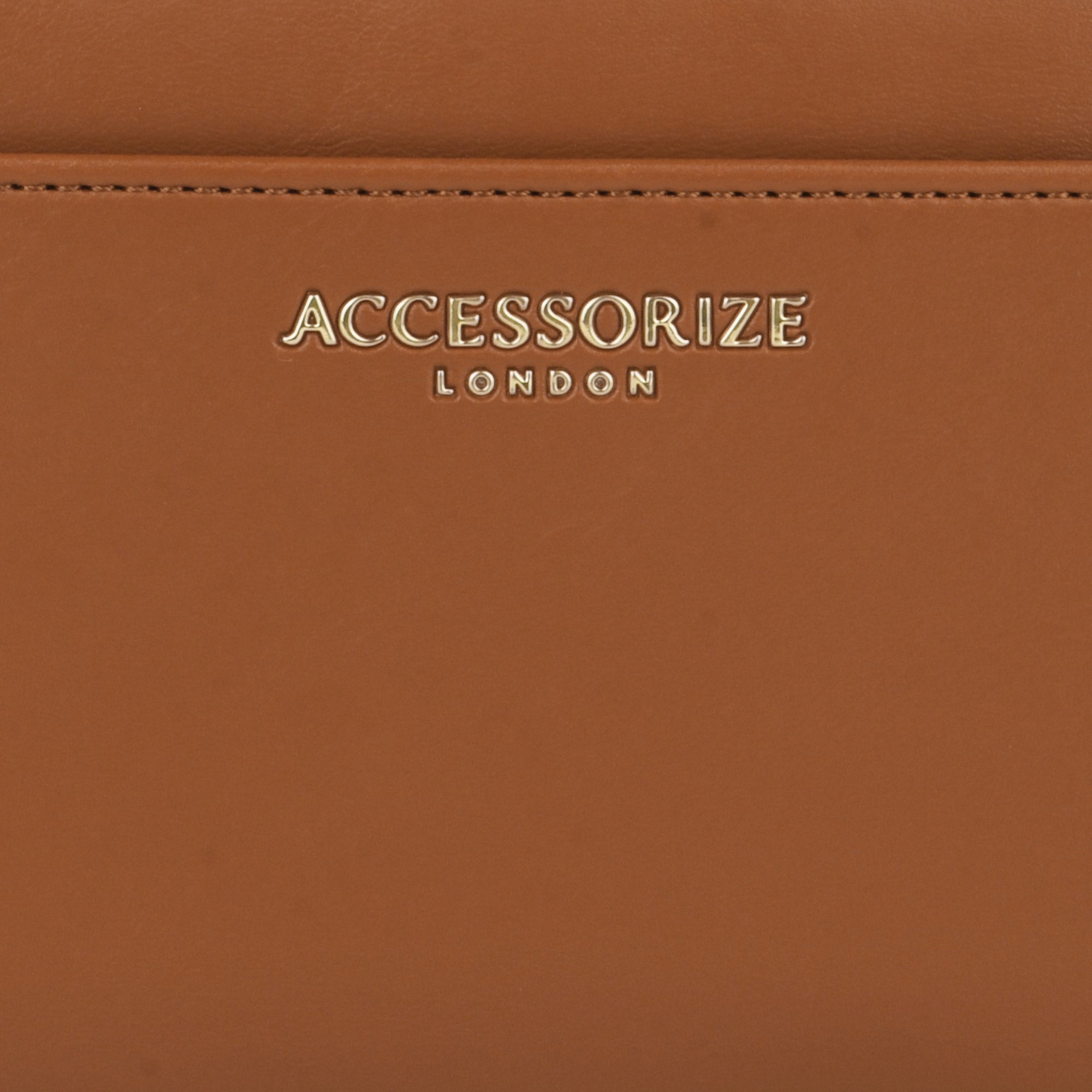 Accessorize London Women's Faux Leather Tan Agnes Large Bifold Wallet