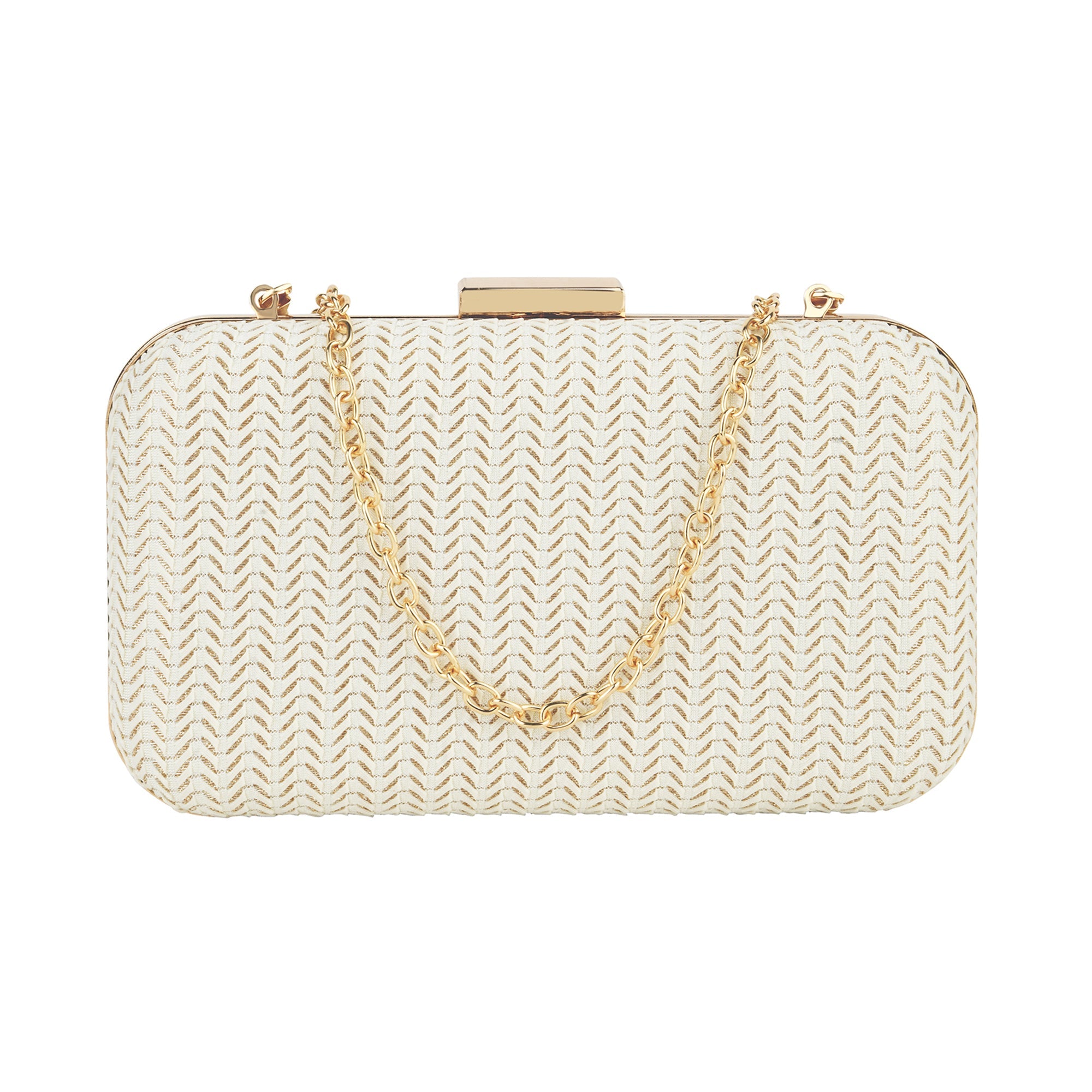 Accessorize London Women's Ivory Alicia Evening Party Hardcase Clutch