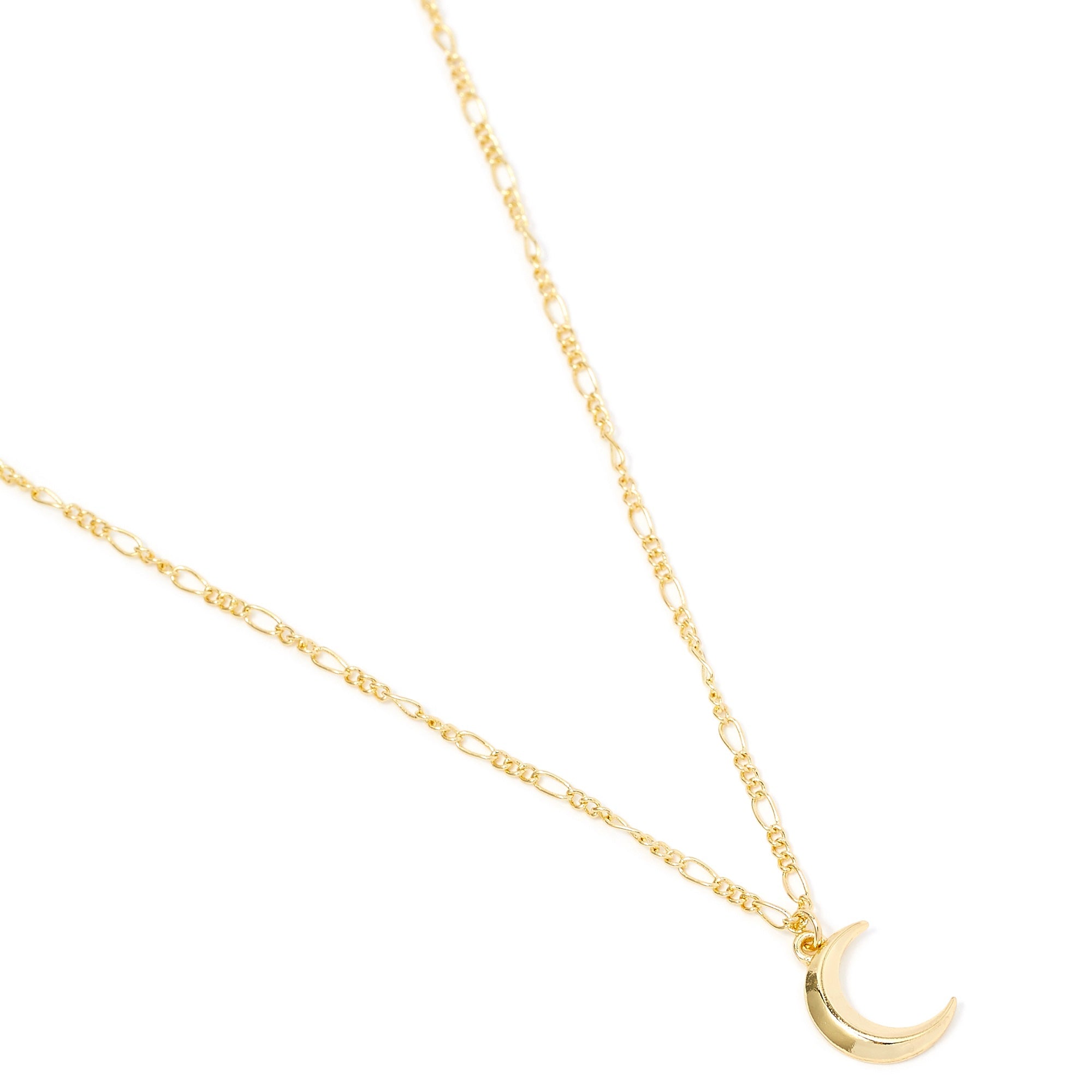 Accessorize London Women's Gold Carded Gifting Moon Necklace