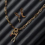 Accessorize London Women's Gold Feel Good Wishbone Spark Interchange Pendant Necklace