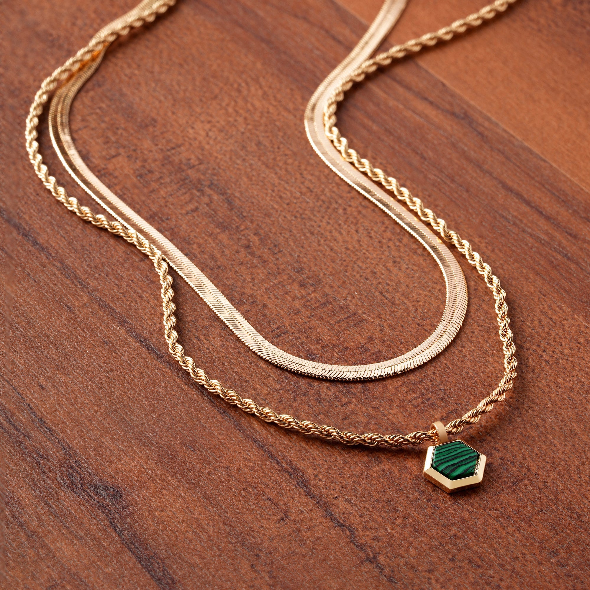 Accessorize London Women's Gold Mixed Chain Enamel Pendant Layered Necklace