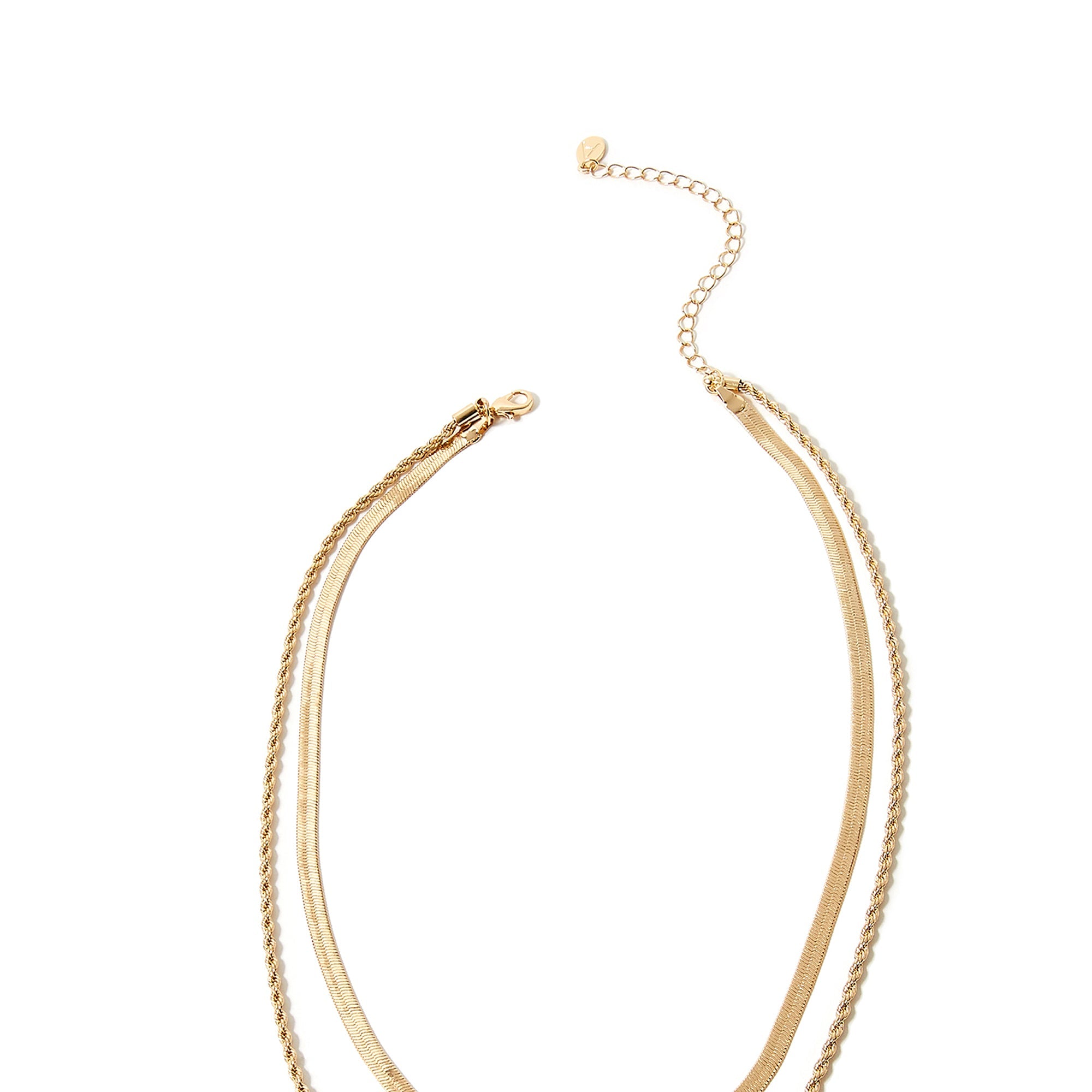 Accessorize London Women's Gold Mixed Chain Enamel Pendant Layered Necklace