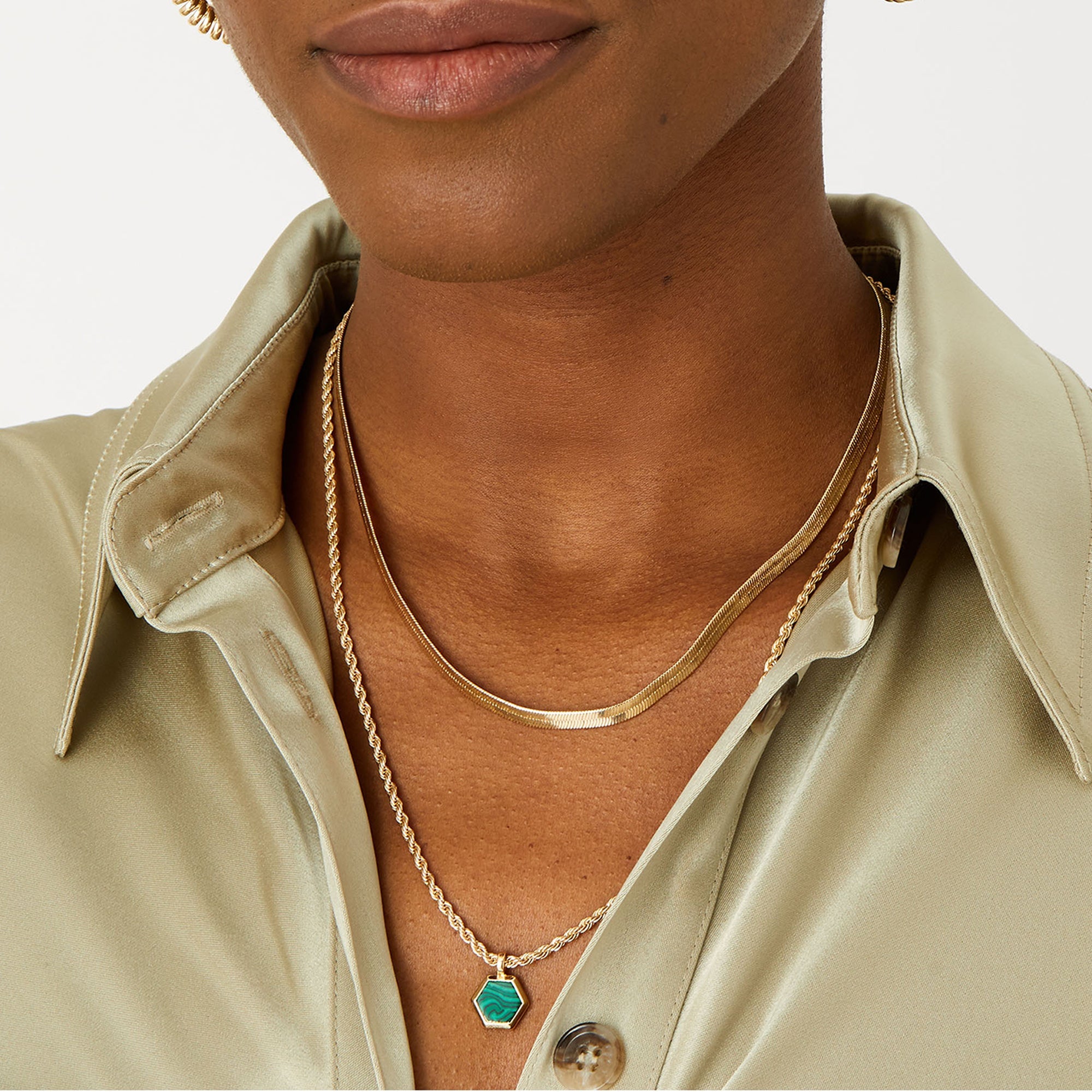 Accessorize London Women's Gold Mixed Chain Enamel Pendant Layered Necklace