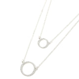 Accessorize London Women's Silver Midnight Sky set of 2 Circle Pave Necklaces